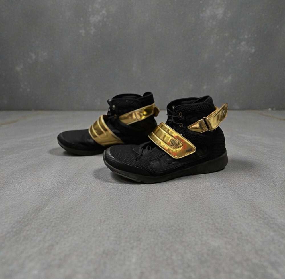 VLADO Footwear Men's Atlas III Black/Gold Knitted Mesh High Top Sneaker